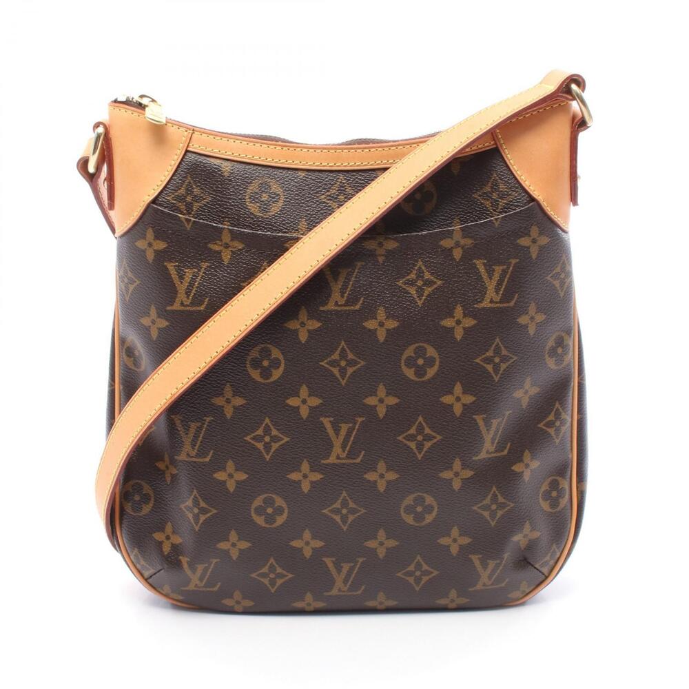 Louis Vuitton Odeon Monogram Shoulder Bag Canvas Leather Brown